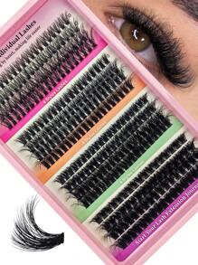 308 Pcs Lash Extension D Curl Mix 10-16mm Volume Cluster Lashes Extensions 40D 60D 80D 100D Mixed Ultra-Soft Individual Clusters Eyelashes Extension For Self Use Gift Pack - D - View 1