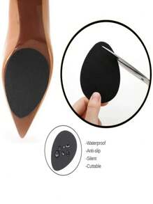 1 Cặp/3 Cặp/5 Cặp Miếng Dán Bảo Vệ Đế Giày Chống Trượt Tự Dính, Miếng Dán Đế Giày Cao Gót Chống Mòn Bằng Cao Su Dày, Ngăn Đế Giày Bị Mài Mòn Và Tiếng Ồn - màu đen - Xem 3