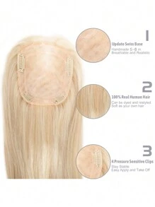 女士假发 直发 处女真人发 高品质单基真人发 替换发 天然发顶 金色假发 - S18/613 - 查看 3