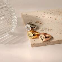 Nhẫn chó Quà tặng Ngày của Mẹ dành cho Mẹ - Nhẫn Signet dành cho Phụ nữ - Nhẫn Signet được cá nhân hóa - Chân dung thú cưng tùy chỉnh - Nhẫn in dấu chân - Quà tặng tưởng niệm thú cưng - Vàng - Xem 1