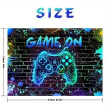 1 tấm Banner phông nền tiệc chơi game điện tử - Đồ trang trí tường bằng polyester phát sáng neon dành cho game thủ, thích hợp cho sinh nhật nâng cấp, đêm chơi game, trò chơi điện tử - Trang trí phòng đa năng và sân vườn, phông nền chụp ảnh theo chủ đề trò chơi không cần điện - Áp dụng cho các dịp chung và nhiều lễ hội khác nhau - Nhiều màu - Xem 10