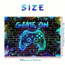 1 tấm Banner phông nền tiệc chơi game điện tử - Đồ trang trí tường bằng polyester phát sáng neon dành cho game thủ, thích hợp cho sinh nhật nâng cấp, đêm chơi game, trò chơi điện tử - Trang trí phòng đa năng và sân vườn, phông nền chụp ảnh theo chủ đề trò chơi không cần điện - Áp dụng cho các dịp chung và nhiều lễ hội khác nhau - Nhiều màu - Xem 12