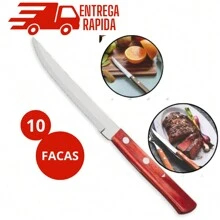 Set Of 30 Cutlery 10 Forks + 10 Knives + 10 Stainless Steel Spoons With Wooden Handle - 彩色 - 查看 2