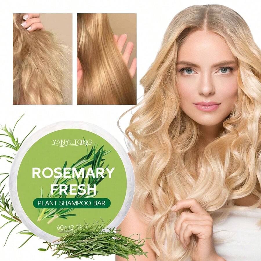 MIAOFUTONG 60g Jabón de Champú de Romero, limpia y fortalece el cabello, con coco, aceite de oliva, manteca de karité, hidrata y refresca el cuidado del cabello, apto para todo tipo de cabello, unisex, apto para todo tipo de cabello. - Verde - Ver 1