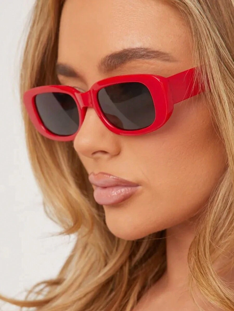 1 para damskich, prostych, kwadratowych, metalowych okularów przeciwsłonecznych na co dzień, odpowiednich do codziennego noszenia, jako dodatek na wakacje, niezbędny element letniej podróży, dodatek na plażę i do miasta