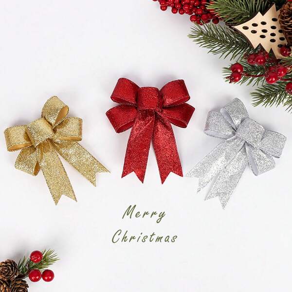 2/6/15 peças, Sinos Decorativos, Laços de Fita para Pendurar, Decoração de Beltane, Mini Enfeite de Laço, Mini Acessórios, Enfeite de Laço de Natal, Laço de Fita para Cabelo, Pingente para Árvore de Natal em Tecido (10x12cm), Melhores Presentes de Aniversário, Decoração para Casa, Decorações de Natal, Decoração de Quarto, Natal e Inverno