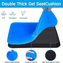 Large Gel Honeycomb Breathable Seat Cushion Thick Cooling Egg Pad Mat WITH COVER - Màu xanh lam - Xem 9