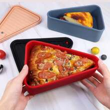 1 pieza Contenedor de almacenamiento de pizza, Contenedor de pizza reutilizable, Caja de almuerzo de silicona, Caja conservadora de frescura, Para trabajadores de oficina, Campamento y Picnics - Multicolor - Ver 11