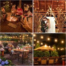 Solar String Lights, Shatterproof LED Festoon Lights For Outdoors, 3 Modes & Waterproof Garden Lights For Party, Patio, Yard, & Holiday Decor - Black - View 9