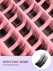 Asiteo 100pcs D-Curl Individual Lashes, Natural Fluffy Cluster, Suitable For DIY Eyelash Extension - 黑色 - 查看 3