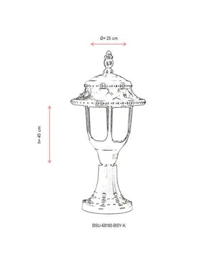 Well Home Straight Outdoor Vloer Lamp, ABS, Black, 25x25x45, 27 Socket Max 60 W. Free Shipping In 24/48h view 3