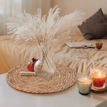 10pcs Woven Straw Placemat Insulated Mat Woven Placemat Handmade Pushgrass Insulated Mat Woven Pot Cushion Coaster - Màu vàng - Xem 5