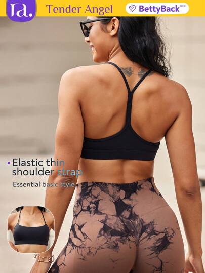 Tender Angel Sports BH Removable Pads, Back Strappy One Shoulder Running Fitness