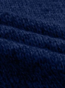 White Yueh 秋冬新款男士简约纯色休闲宽松圆领套头毛衣，圣诞节和新年穿搭，长袖上衣