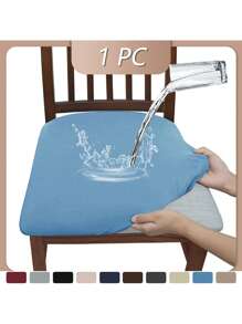 1pc Chair Cover Milk Silk Elastic Waterproof Bench Cover Hotel Restaurant Table Chair Cover