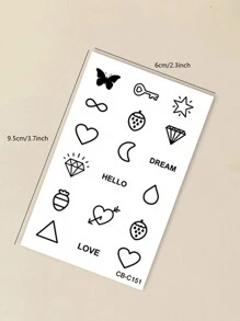 18 piezas de tatuajes temporales mini de jugo de hierbas, diseños de mariposa, corazón, diamante, de uso semi-permanente por 14 días, no reflectantes, pequeño regalo para dedos, orejas, hombros, cuello, Body