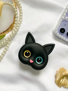 3D Cute Cat Phone Folding Stand, Adhesive Grip Holder Mount, Universal ABS Foldable Stand For Stable Handheld And Hands-Free Use, Multi-Functional Extendable Mobile Phone Stand Compatible With IPhone, Android Phone, Gift For Birthday, Family, Friends Push-Pull Phone Grip, Phone Holder, Phone Accessories - Multicolor - View 12
