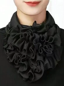 1 pieza Snood de mujer de gasa arrugada, cuello falso, bufanda con protección para el cuello, de seda versátil y elegante, adecuada para el uso diario y actividades al aire libre, Día de San Valentín