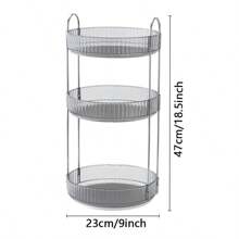 1PC Cosmetics Rotary Storage Rack, Vanity Bathroom Desktop Storage, Suitable For Dressing Table, Bathroom, Kitchen Placement, Rotating Makeup Organizer, 360° Rotating Skin Care Organizer, Bathroom Organizer - Multicolor - View 15