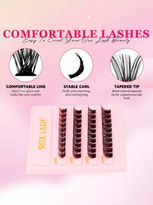 RITALASH RITALASH 40pcs 72pcs Cluster Lash DIY 6 Styles Eyelash Extensions D Curl Long Individual Lashes Mixed Tray Lash Clusters Extensions DIY Cluster Lash At Home