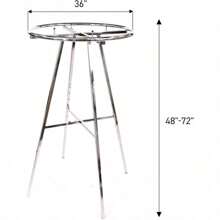 Chrome 36" Round Clothing Rack Height 48 - 72" H Leveler Glides Garment,Spring,Minimalist,Summer Tops