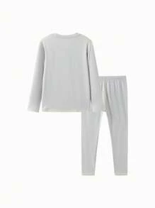 Balabala Kids' Cashmere Thermal Set 2024 Winter For Boys And Girls - Dark Grey - View 5