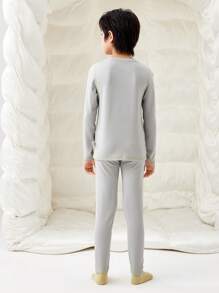 Balabala Kids' Cashmere Thermal Set 2024 Winter For Boys And Girls - Dark Grey - View 3