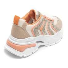 Fashionable Versatile Casual Glitter Platform Sneakers - Orange - View 4