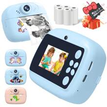 儿童相机儿童玩具数码相机男孩女孩幼儿生日礼物幼儿高清相机，便携式玩具，适合 6 7 8 9 10 岁男孩女孩 - 彩色 - 查看 12