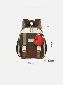 2024 New Children's School Backpack With Fruit Pendant, Sturdy Toddler Backpack, Reinforced Bag - Brown - View 2