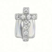 THATBOY 1 cái/2 cái Trang trí răng thánh giá bằng bạc 18K, Bề mặt nhẵn rỗng đôi, Phụ kiện Halloween, Món quà tuyệt vời nhất cho bạn trai và bạn gái, Trang trí răng khảm kim cương - Nhiều màu - Xem 12