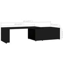 vidaXL mesa de centro negra 150x50x35 cm de madera