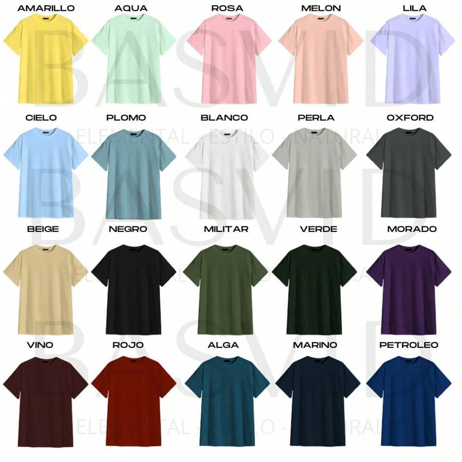 Paquete *10pz* Playeras Oversize * Escoger Colores * Calibre 220g Algodon Peinado Suave y Fresco - Multicolor - Ver 1