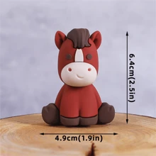 1套卡通动物系列桌面装饰摆件，创意动物派对主题可爱硅胶摆件，新颖装饰娃娃，家居装饰摆件。