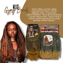 Gy Psy Jumbo Kit +  Bio Protein Organic Curl Hair For Braids Interlace Gy Psy Braids African Beauty - 棕色 - 查看 5