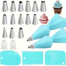 21 Piezas/set Herramientas Para Decorar Pasteles Utensilios De Horneado Molde Para Pasteles - Rosa - Ver 10