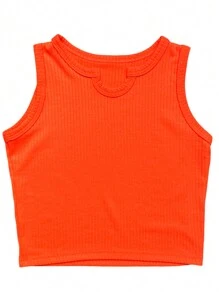 Children's Set For Girls Consisting Of A Ribbed Tank Top And A Short Skirt - trái cam - Xem 2