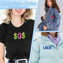 1/2/5 Hojas de letras de hierro para ropa, parches de letras de transferencia de calor de 8.9*11.4 pulgadas, letras de vinilo de colores con hierro A-Z para mochilas, jerseys, camisetas de tela, impresión DIY, transferencias de calor personalizadas, personaliza tu foto/texto/imagen, transferencias de calor para camisetas