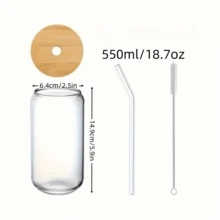 1 chiếc bình thủy tinh đựng nước hình ông già Noel và kẹo que 18,7oz tùy chỉnh có nắp, ống hút, di động, đồ uống cho tiệc Giáng sinh, món quà lý tưởng cho bạn bè và gia đình, bất ngờ đêm Giáng sinh - trong suốt - Xem 9