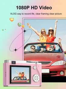 Sản phẩm mới năm 2024 Máy ảnh CCD Video HD Máy ảnh kỹ thuật số cổ điển 4K Máy ảnh kỹ thuật số CCD Ống kính Máy in bỏ túi mini cầm tay - Hồng - Xem 5