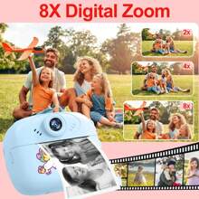 儿童相机儿童玩具数码相机男孩女孩幼儿生日礼物幼儿高清相机，便携式玩具，适合 6 7 8 9 10 岁男孩女孩 - 彩色 - 查看 10