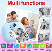 儿童相机儿童玩具数码相机男孩女孩幼儿生日礼物幼儿高清相机，便携式玩具，适合 6 7 8 9 10 岁男孩女孩 - 彩色 - 查看 3