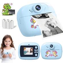 儿童相机儿童玩具数码相机男孩女孩幼儿生日礼物幼儿高清相机，便携式玩具，适合 6 7 8 9 10 岁男孩女孩 - 彩色 - 查看 1