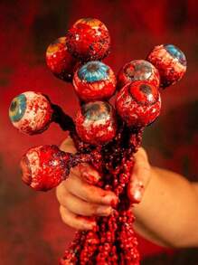 Đạo cụ nhãn cầu Halloween kinh dị đáng sợ mắt giả trang trí thực tế đạo cụ xác chết nhãn cầu đồ chơi cao su, Giáng sinh - Màu xanh lam - Xem 6