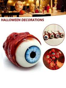 Đạo cụ nhãn cầu Halloween kinh dị đáng sợ mắt giả trang trí thực tế đạo cụ xác chết nhãn cầu đồ chơi cao su, Giáng sinh - Màu xanh lam - Xem 4