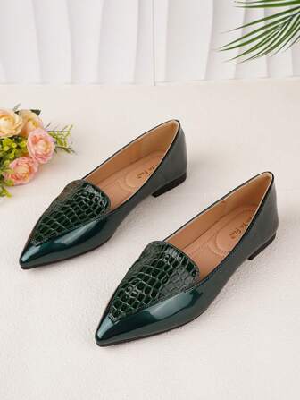 Women's Pointed Toe Slip-On Casual Shoes, Soft Leather, Comfortable Soft Sole, Fashion Spring/Autumn