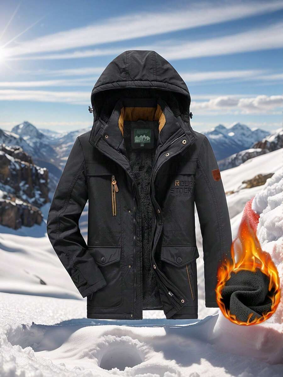 Jachetă Adventurer Soft Shell impermeabilă pentru bărbați - căptușeală din lână, cu glugă, buzunare multiple, tiv reglabil, caldă, rezistentă la vânt, rezistentă la apă, potrivită pentru drumeții în aer liber/aventura și îmbrăcăminte ocazională