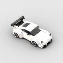 MOC Speed Building Blocks Race Car,City Vehicles Racing Toys, Christmas Gift, Holiday Gift, Children Toys - White - View 3