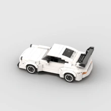 MOC Speed Building Blocks Race Car,City Vehicles Racing Toys, Christmas Gift, Holiday Gift, Children Toys - White - View 4