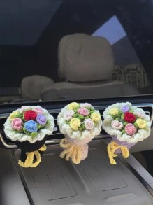 1pc Car Air Outlet Decoration Yarn Hand-Held Flower Car Air Conditioning Decoration(Random Color Scheme)